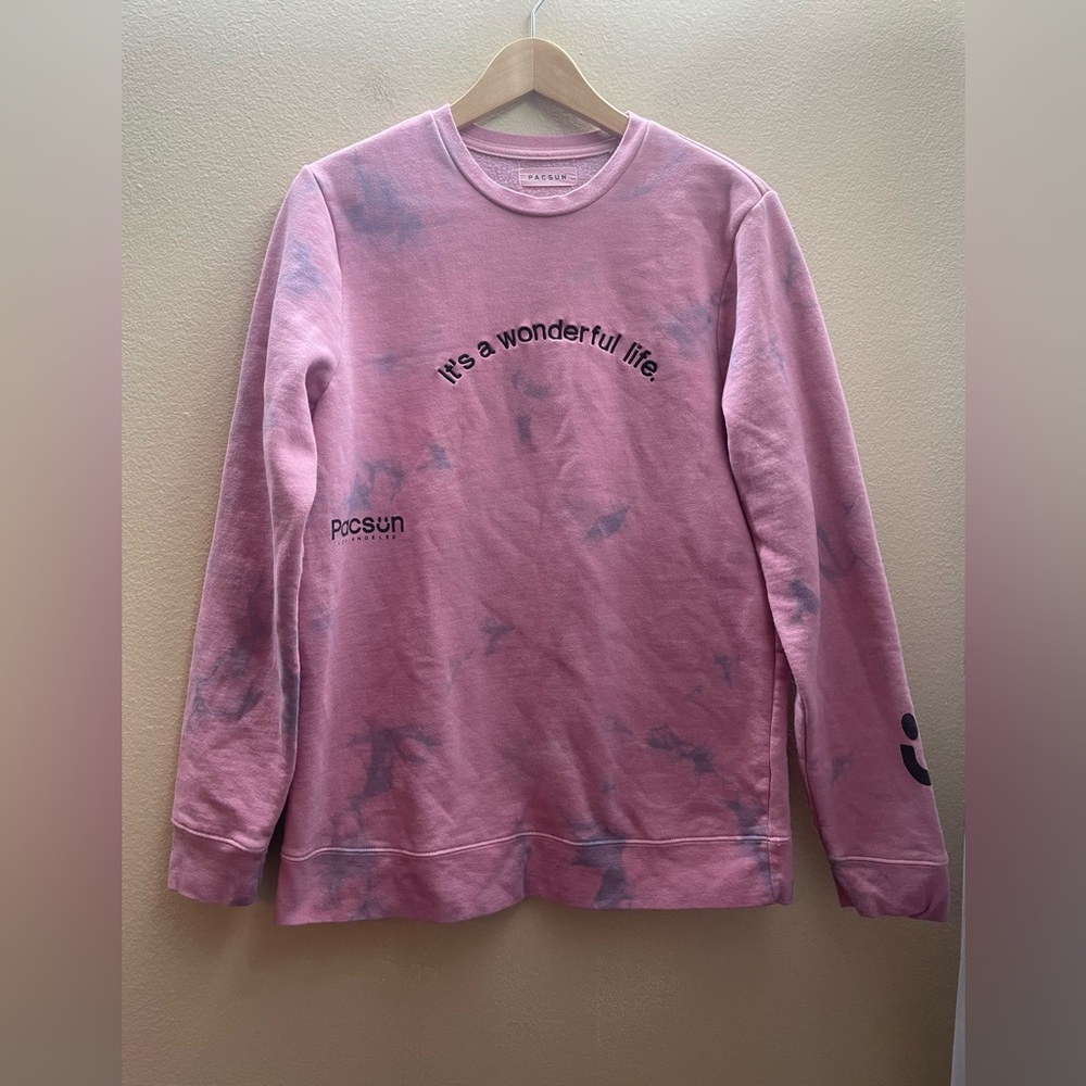 Pacsun Women Crew Neck Purple Pink Design Sweater Size Small - Picture 1 of 9